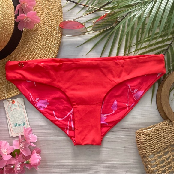 RARE Maaji 🍎 Sugar Candy Apple Sublime Floral Reversible Bikini Bottoms 🌺👙☀️ - Picture 5 of 14